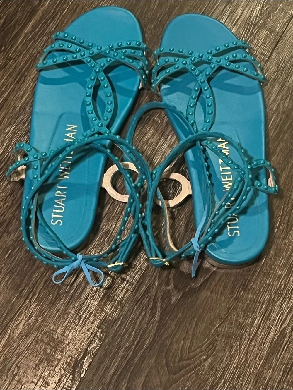 Stuart Weitzman bright turquoise